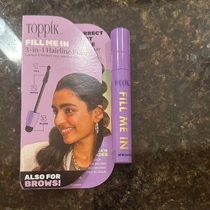 Topple Fill Me In 3-in-1 Hairline Filler in Dark Brown .071oz New Never Used